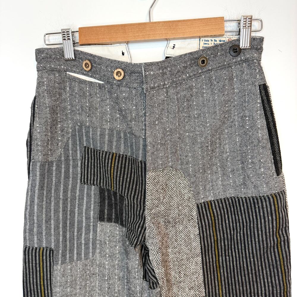 Free People x Sandrine Rose Herringbone Worker Patchwork Pants Tokyo Size 26 New - Picture 4 of 16